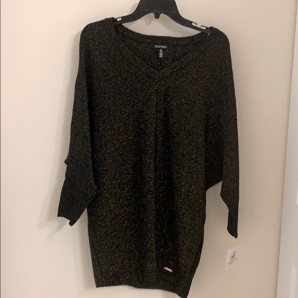 Ellen Tracy Sweaters - Ellen Tracy Black Gold Shimmer Glam Sweater NWT S
